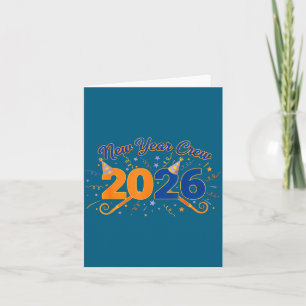 Tarjeta Tripulación de Año Nuevo 2026 Celebración de Fuego