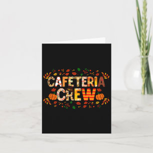Tarjeta Tripulación de Cafetería Agradecida Otoño Calabaza