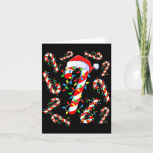 Tarjeta Tripulación de Caramelo Rojo y Blanco Santa Navide