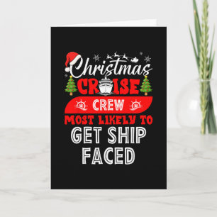 Tarjeta Tripulación de crucero de Navidad divertida con má