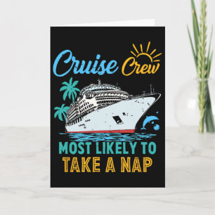 Tarjeta Tripulacion De Crucero Familiar Divertida Vintage