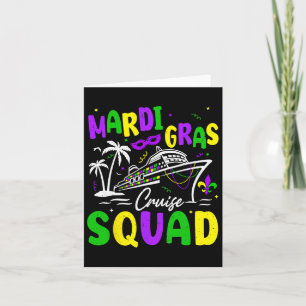 Tarjeta Tripulación De Cruceros Retro Mardi Gras