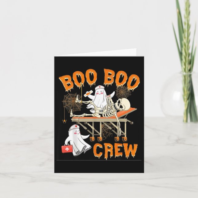 Tarjeta Tripulación de esqueleto Boo Boo Enfermera Fantasm (Anverso)