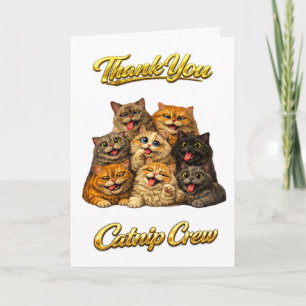Tarjeta Tripulación de hierba gatera Cara de gato linda to