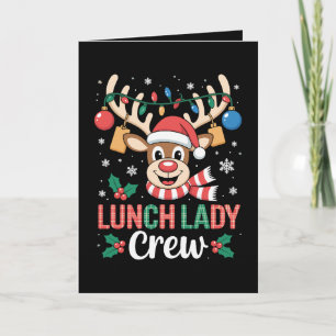 Tarjeta Tripulación de la Señora del Almuerzo Luces Navide
