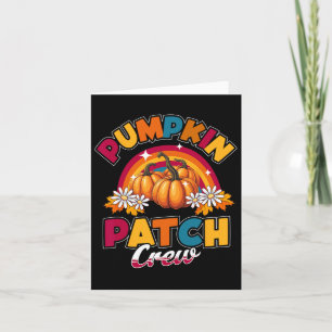 Tarjeta Tripulación de Parche de Calabaza Niños Otoño Día 