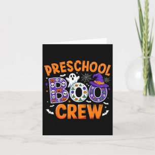 Tarjeta Tripulación de Preescolar Boo Maestro de Preescola