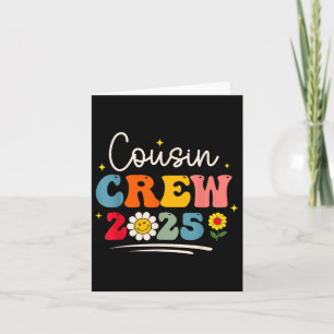 Tarjeta Tripulación de primos 2025 Groovy Cute Family Reun