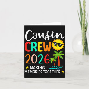 Tarjeta Tripulación de primos 2026 creando recuerdos veran