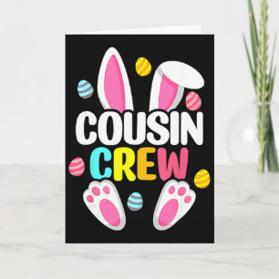 Tarjeta Tripulación de primos familia de conejos Easter a
