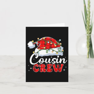 Tarjeta Tripulación de primos Santa Hat Xmas enciende Feli