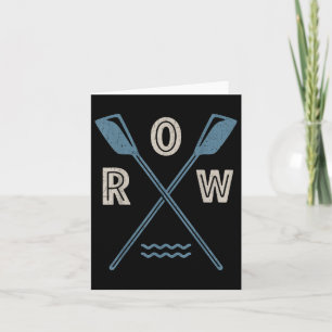 Tarjeta Tripulación de remo de fila Coxswain Rower Retro B