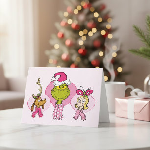 Tarjeta Tripulación del Grinch en retrato rosa de San Vale