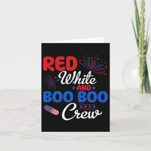 Tarjeta Tripulación Rojo Blanco Y Boo Boo Enfermera De 4 D