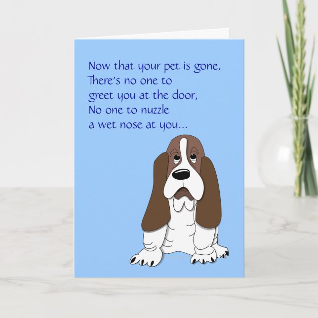 Tarjeta Triste Basset Hound Gracioso Perro Compasión Pérdi (Anverso)