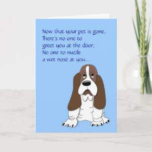 Tarjeta Triste Basset Hound Gracioso Perro Compasión Pérdi