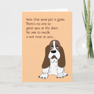 Tarjeta Triste Basset Hound Gracioso Perro Simpatía Pérdid