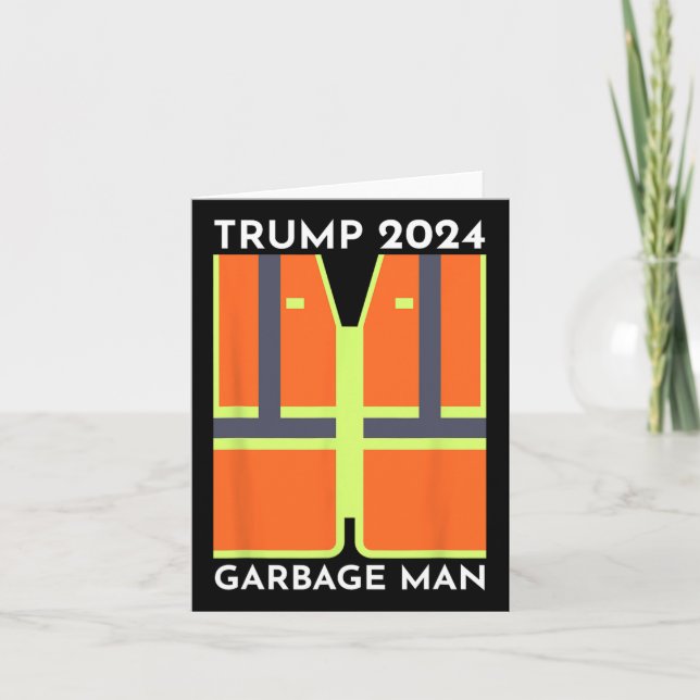 Tarjeta Triste basurero de Trump 2024 Funny garbage Patrio (Anverso)