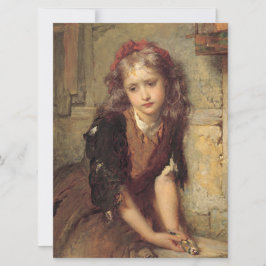 Tarjeta Triste Chica con un pájaro dorado muerto (simpatía