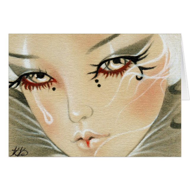 Tarjeta triste de la lágrima del bufón (Anverso (Horizontal))