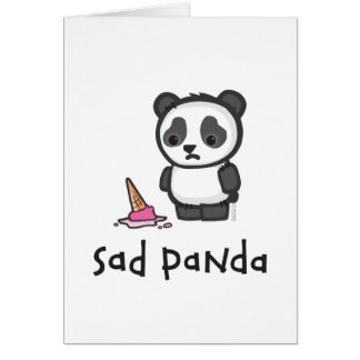 Tarjeta triste de la panda