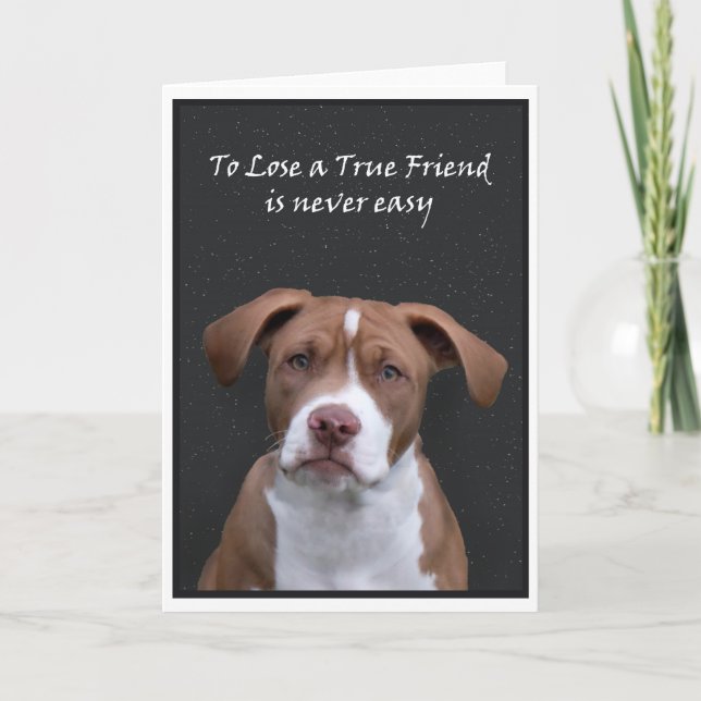Tarjeta Triste dog ofrece condolencias por la pérdida de u (Anverso)