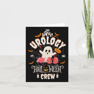 Tarjeta Triste equipo de urología de Halloween, linda enfe