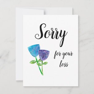 Tarjeta Triste para la pérdida de plano floral bonito de