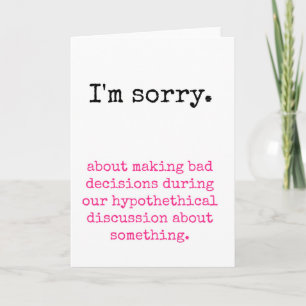 Tarjeta Triste para mis malas decisiones
