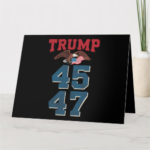 Tarjeta Triunfador Trump Patriótico Ganó 45 y 47 Victoria 