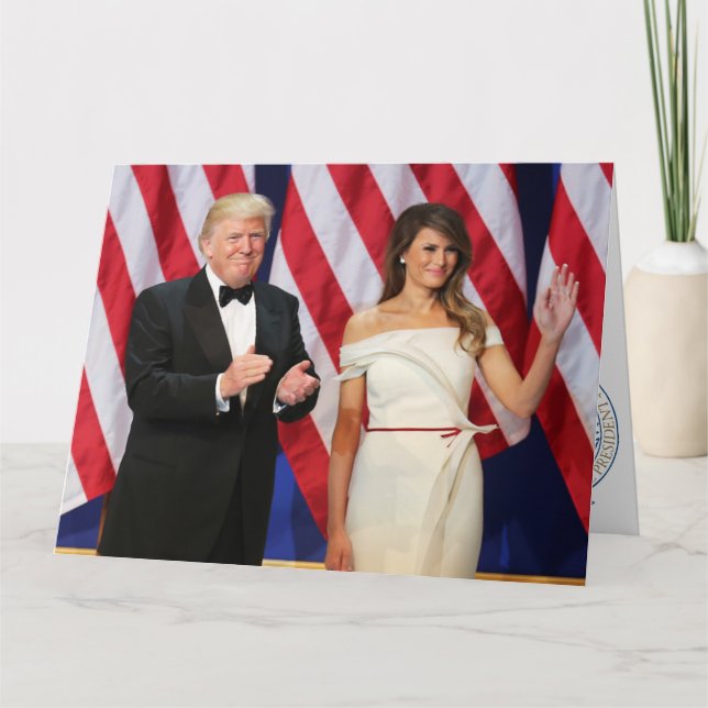 Tarjeta Triunfo de Donald y de Melania en la inauguración (Anverso)