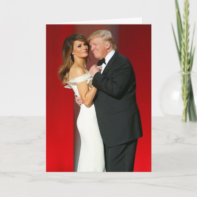 Tarjeta Triunfo de Donald y de Melania y la bola de la (Anverso)