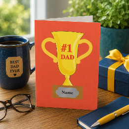 Tarjeta Trofeo de oro Número 1 Papá