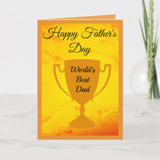 Tarjeta Trofeo del Mejor Papá del Mundo "Feliz Día del Pad