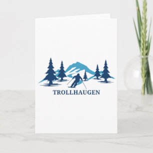Tarjeta Trollhaugen Wisconsin Estación de Esquí Esquiador