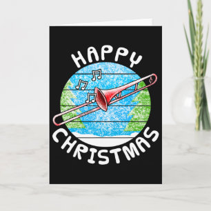 Tarjeta Trombón Navidad Trombonista Br Músico Música Te