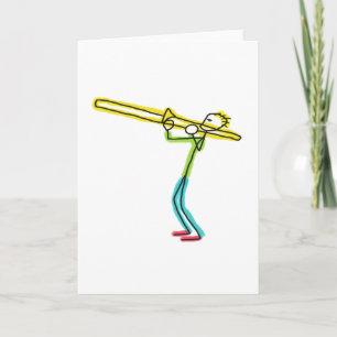 Tarjeta Trombonista Hombre Palito