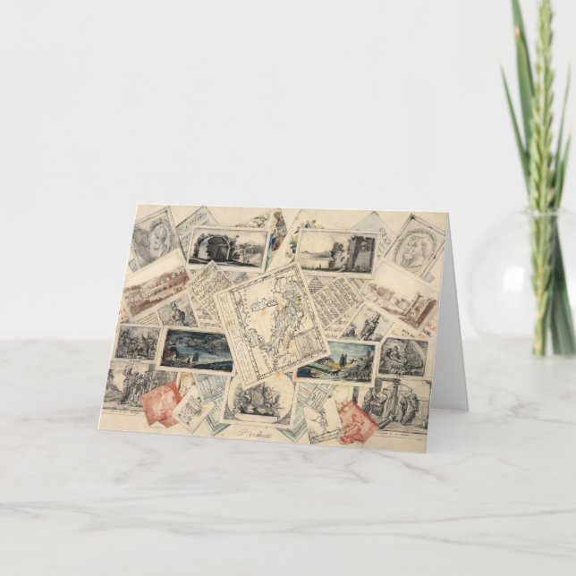 Tarjeta Trompe l'oeil de un mapa de Italia | P. Verburght (Anverso)
