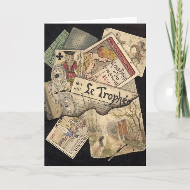 Tarjeta Trompe l'oeil | E. Delcroix (Anverso)