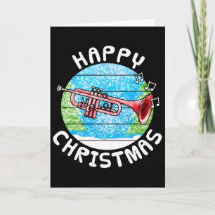 Tarjeta Trompeta Navidad Trompetista Br Músico Profesor de