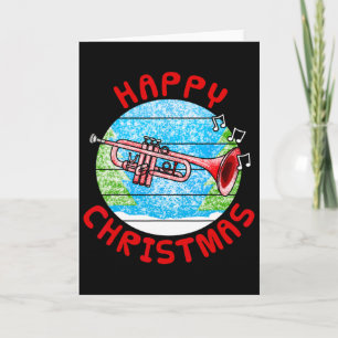 Tarjeta Trompeta Navidad Trompetista Br Músico Profesor de