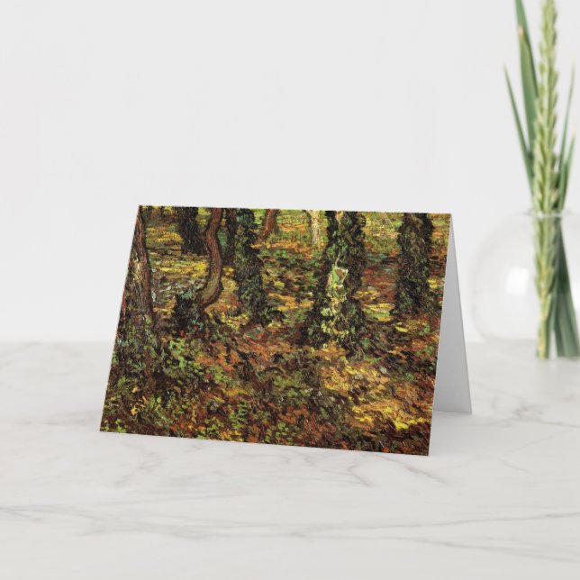 Tarjeta Troncos de árbol con hiedra por Vincent van Gogh (Anverso)