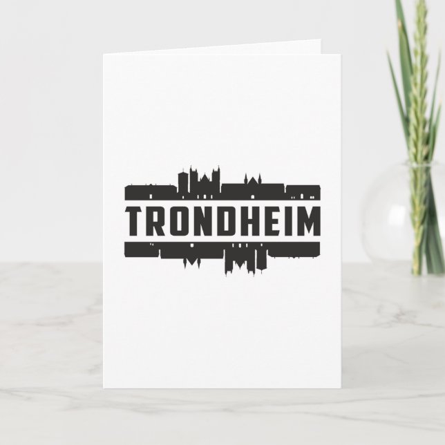 Tarjeta Trondheim Noruega City Skyline Cityscape Trip Gift (Anverso)