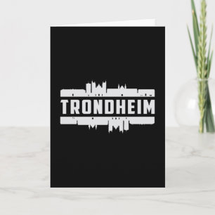 Tarjeta Trondheim Noruega Ciudad Silueta Paisaje Urbano Re