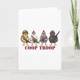Tarjeta Tropa de Coop Divertida 4 de Julio Gallinas Milita