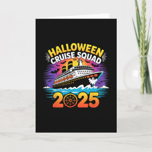 Tarjeta Tropa de crucero de Halloween Familia divertida pi