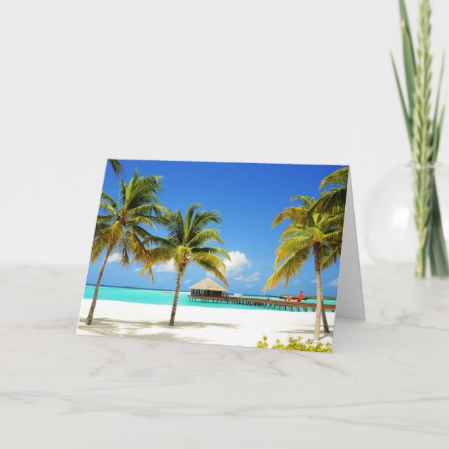 Tarjeta Tropical Beaches | Island & Lagoon, Maldives (Anverso)