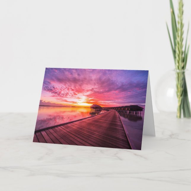 Tarjeta Tropical Beaches |  Maldives Sunset (Anverso)