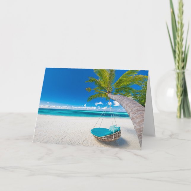 Tarjeta Tropical Beaches | Tropical Landscape Beach Swing (Anverso)