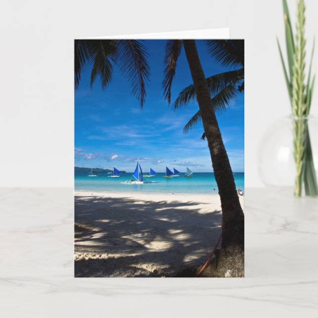 Tarjeta Tropical Beaches | White Beach Boracay Philippines (Anverso)